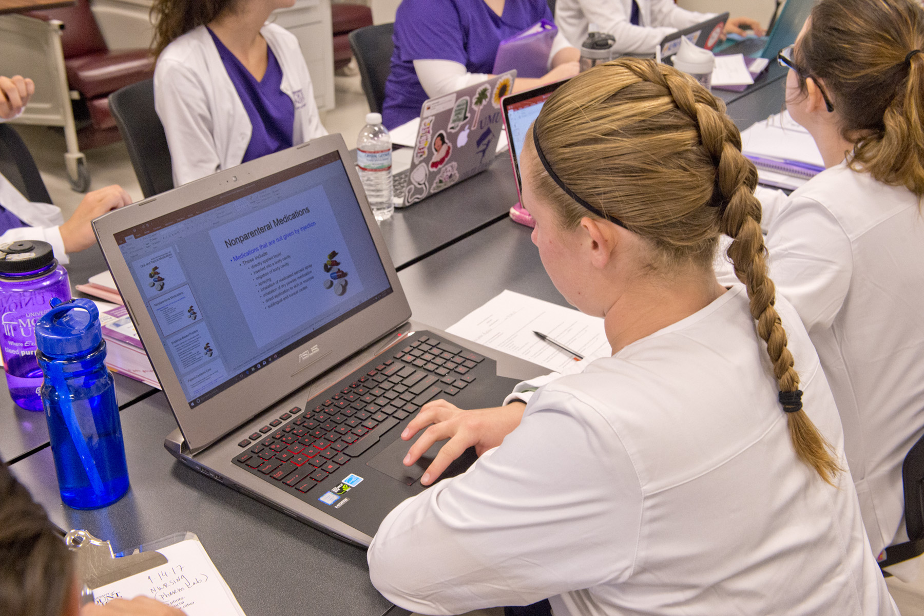 Nursing students in lab