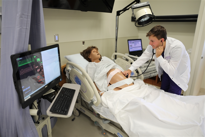 male nurse examining dummy