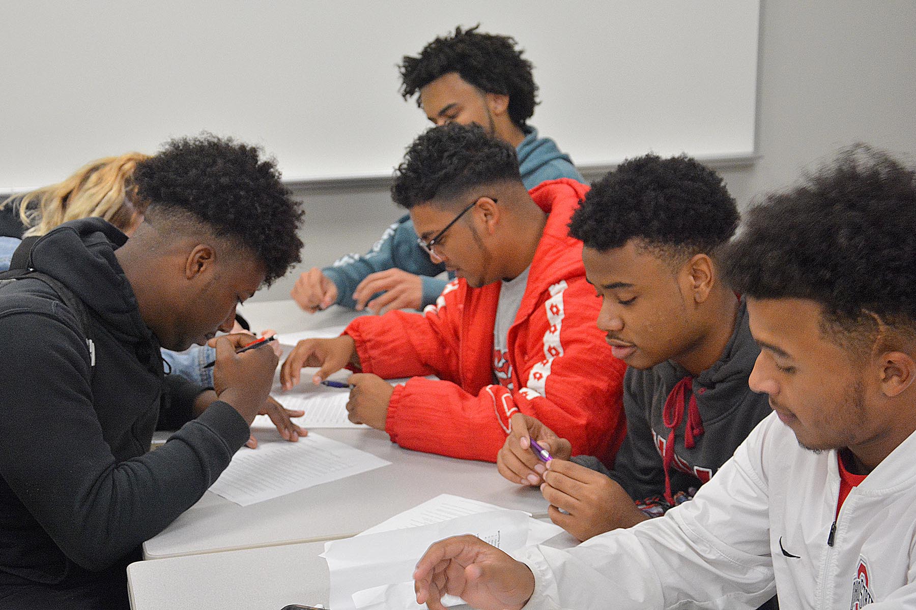 Students participating in a community engagement workshop.