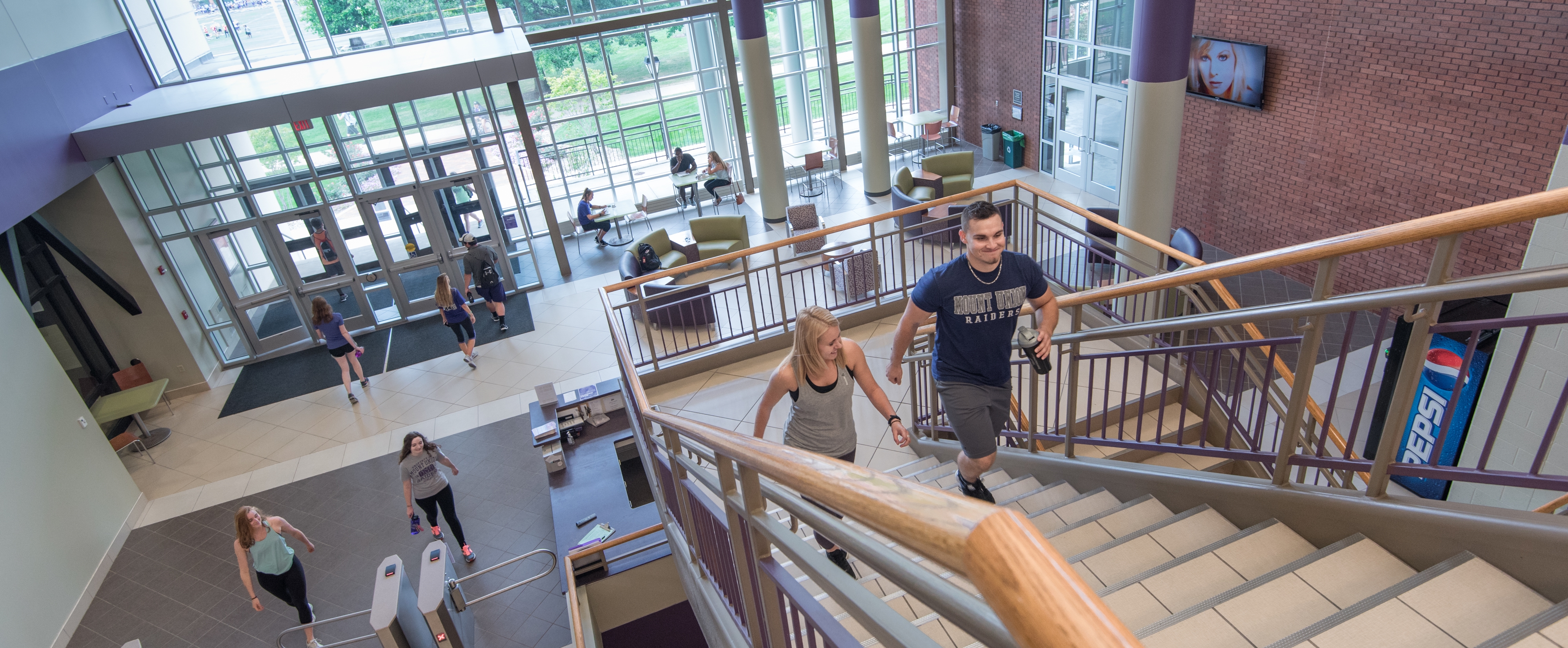 students walking in maac