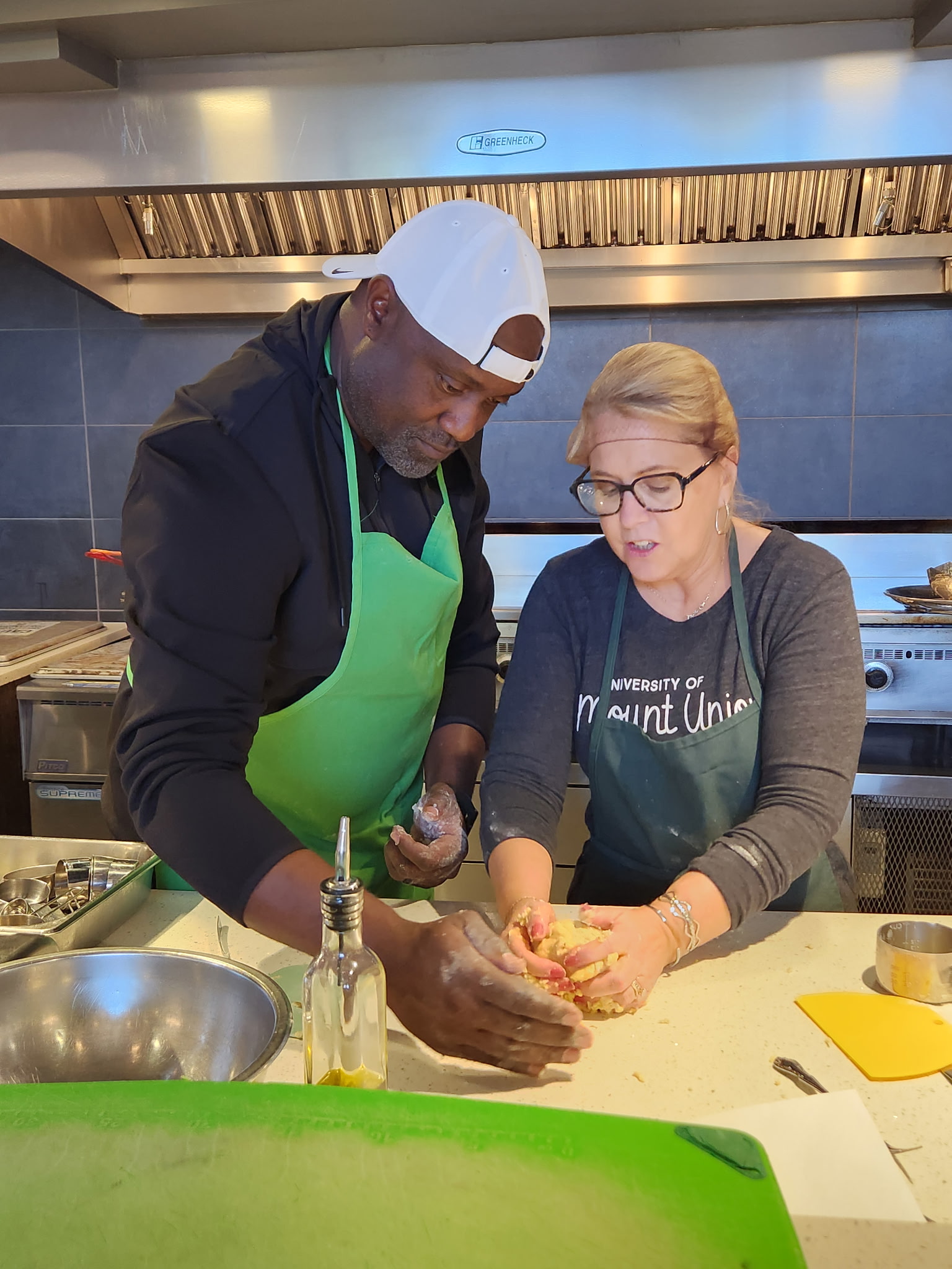 Staff making their own pasta