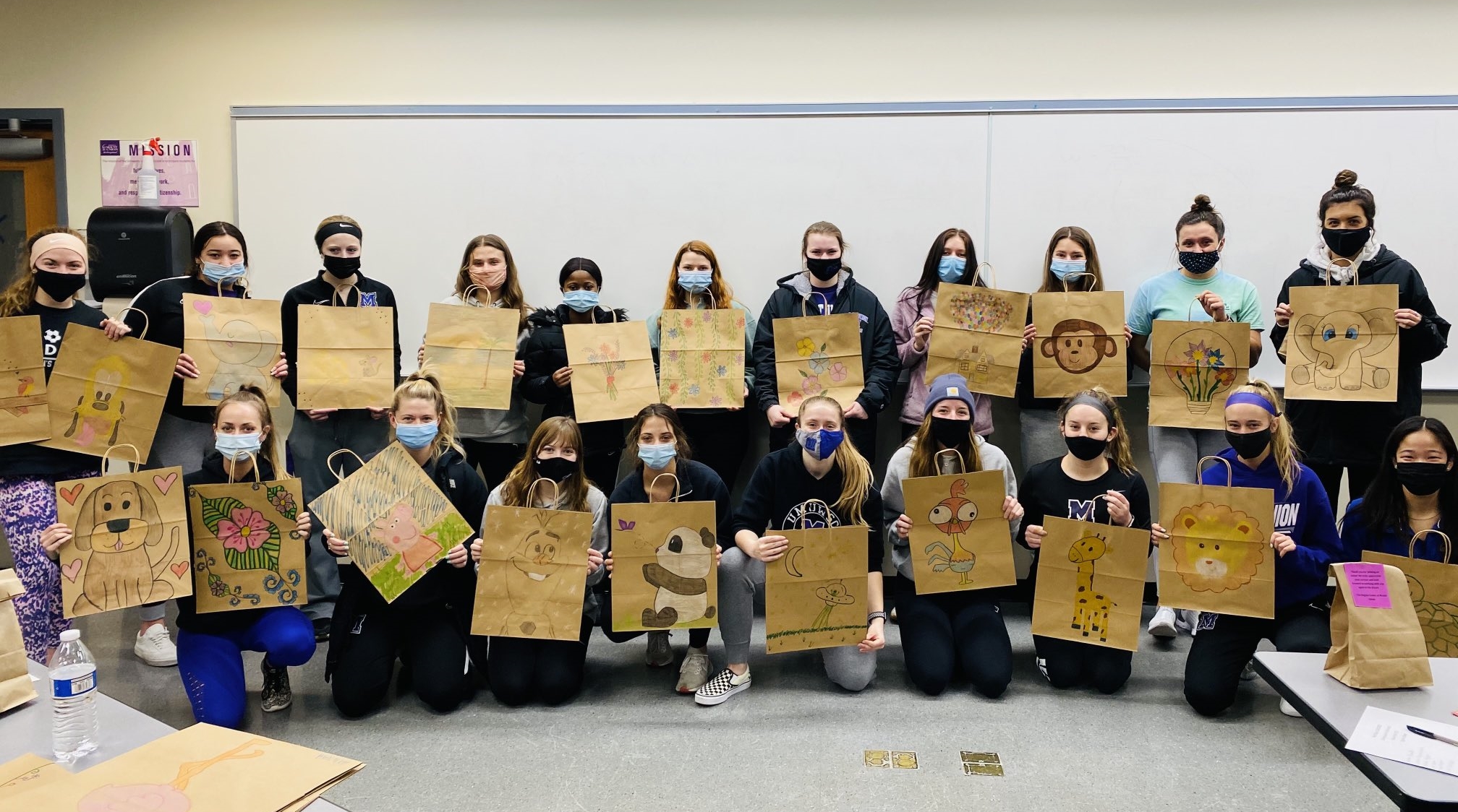 students with bags