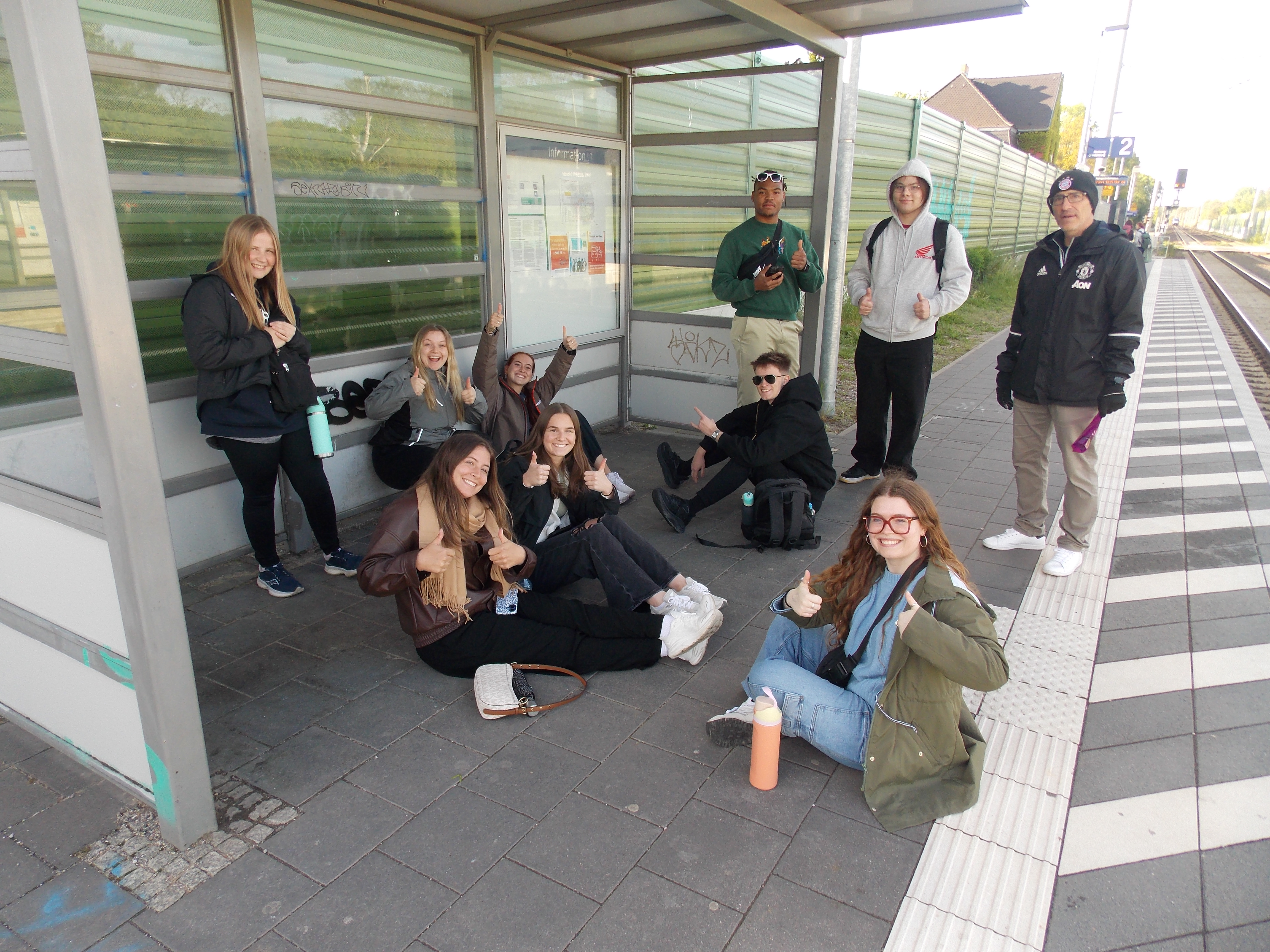 Several students with Dr. Mendel in Germany