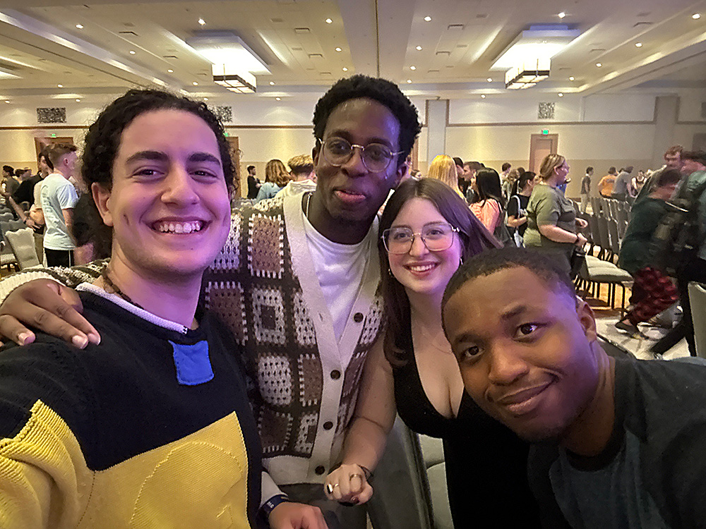 davit with group of friends