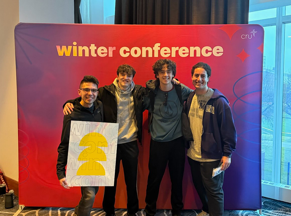 davit with group at cru conference