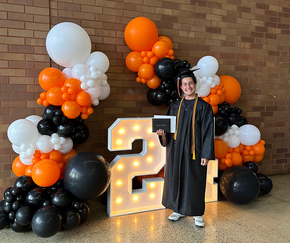 davit at high school graduation