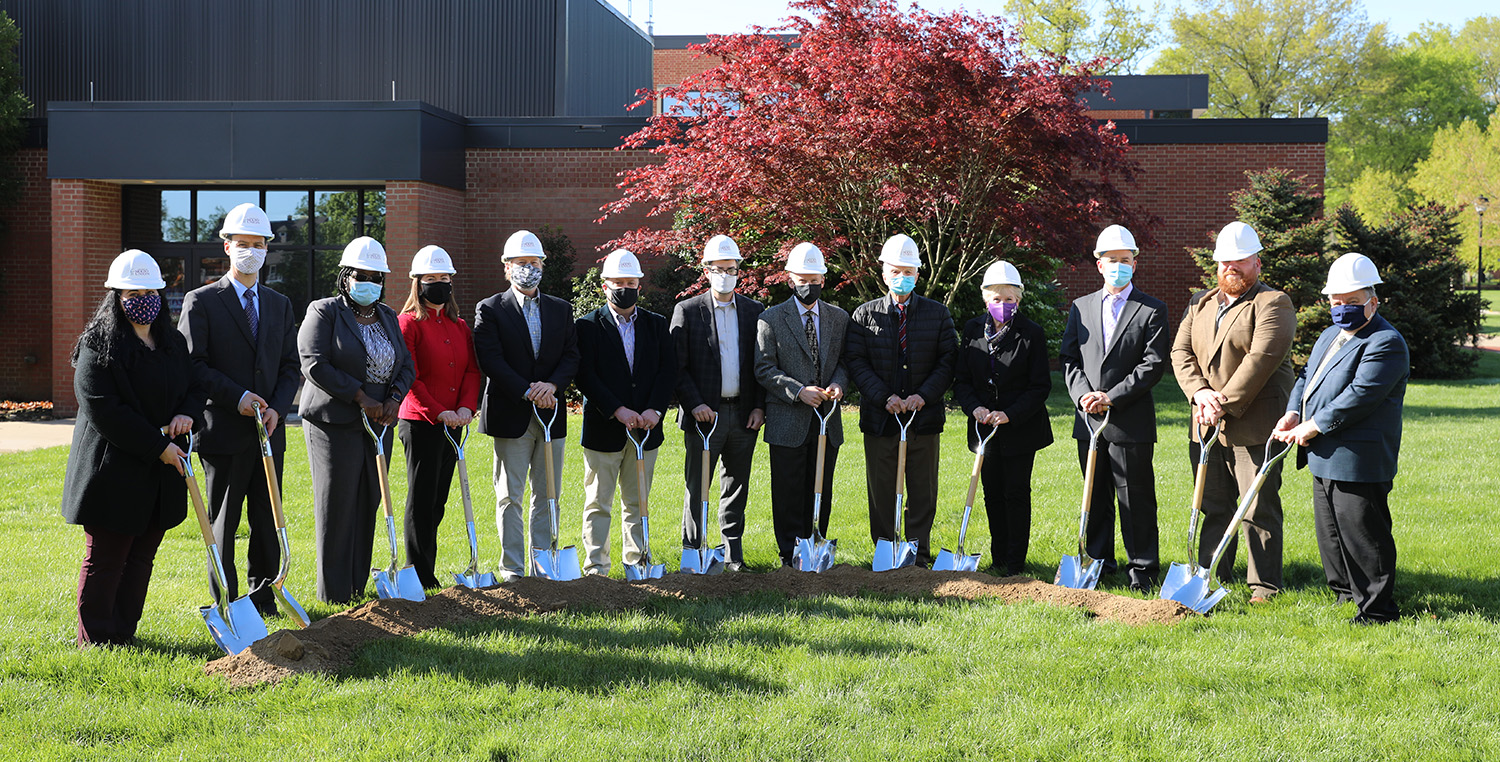 group standing at oak groundbreaking
